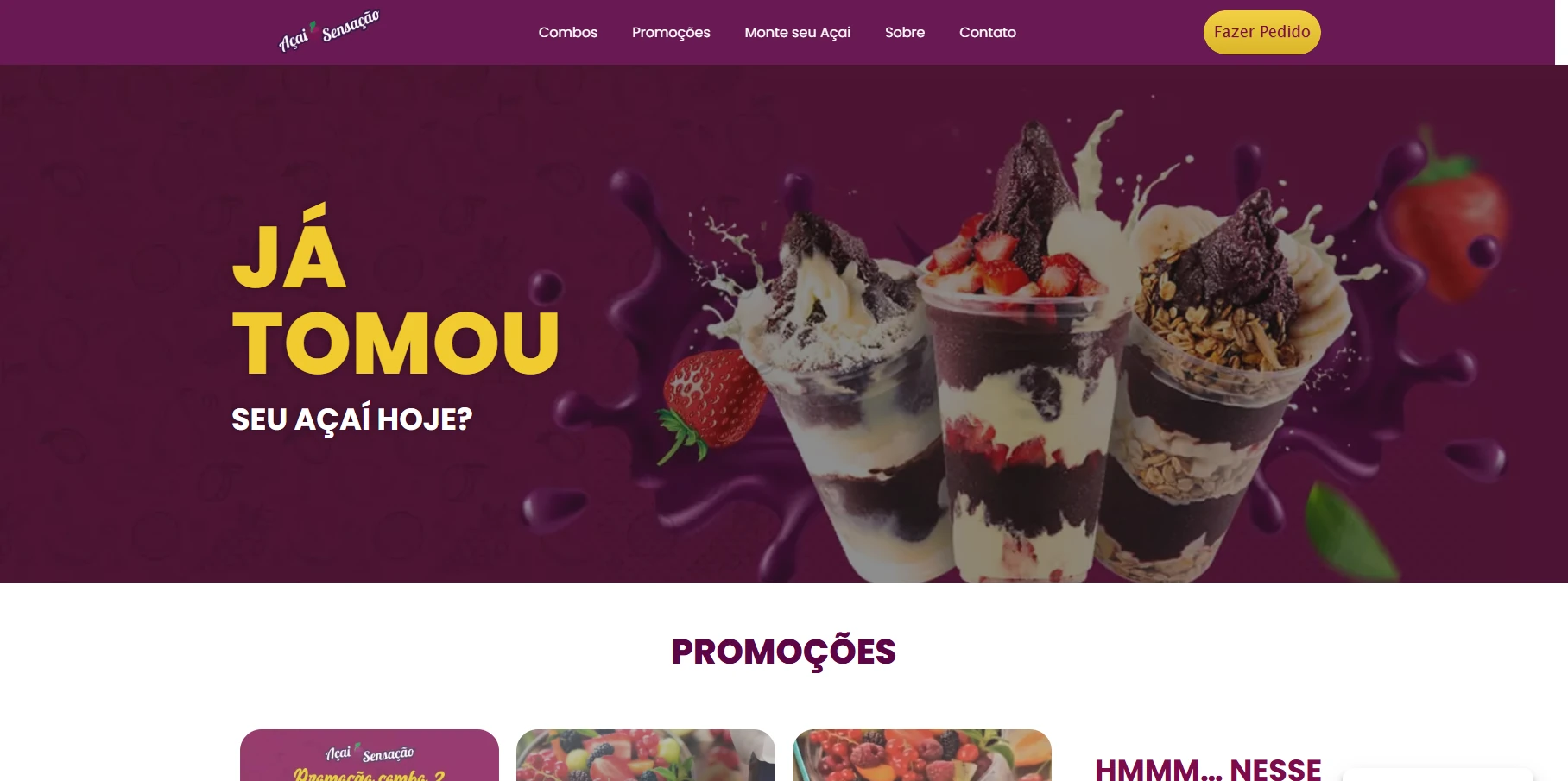 Site Institucional com Pedidos sem taxa de custo